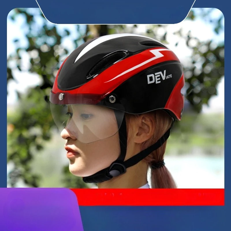 

Bicycle-helmet with Light Goggles Mountain Bike Helmet Front Helmet with Goggles