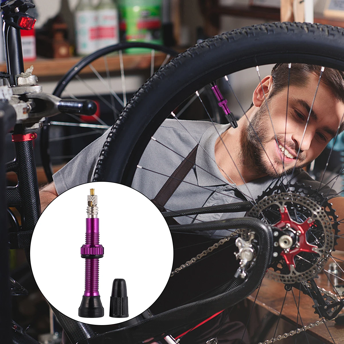 

1pc Bike Tire Accessories Premium Inflating Valve O-Shaped Ring Design Durable Safe Easy Install Tubeless for Mountain