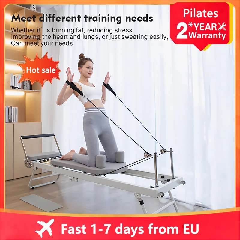 Cama de Pilates multifuncional plegable para entrenamiento de yoga, equipo de fitness para gimnasio, máquina de Pilates Reformer para ejercicio y plasticidad.