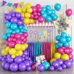 Multicolor Balloon Arch, 105pcs Balloon Garland with Hot Pink Teal Blue Purple and Yellow Balloons, for Birthday Party Decor