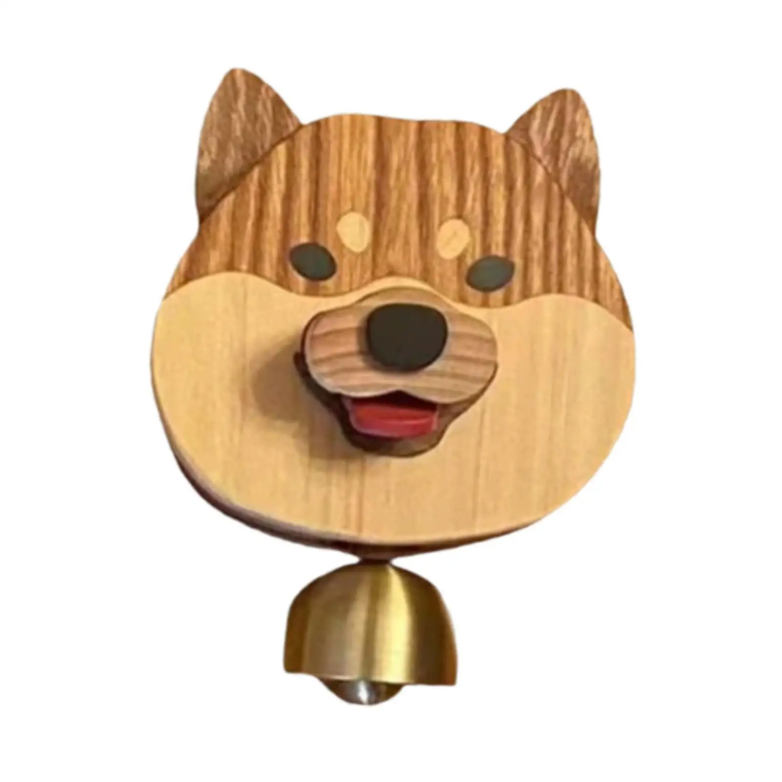 Campainha de porta de madeira Shiba Inu, carrilhão de vento de 3,9 polegadas de altura para jardim de quintal