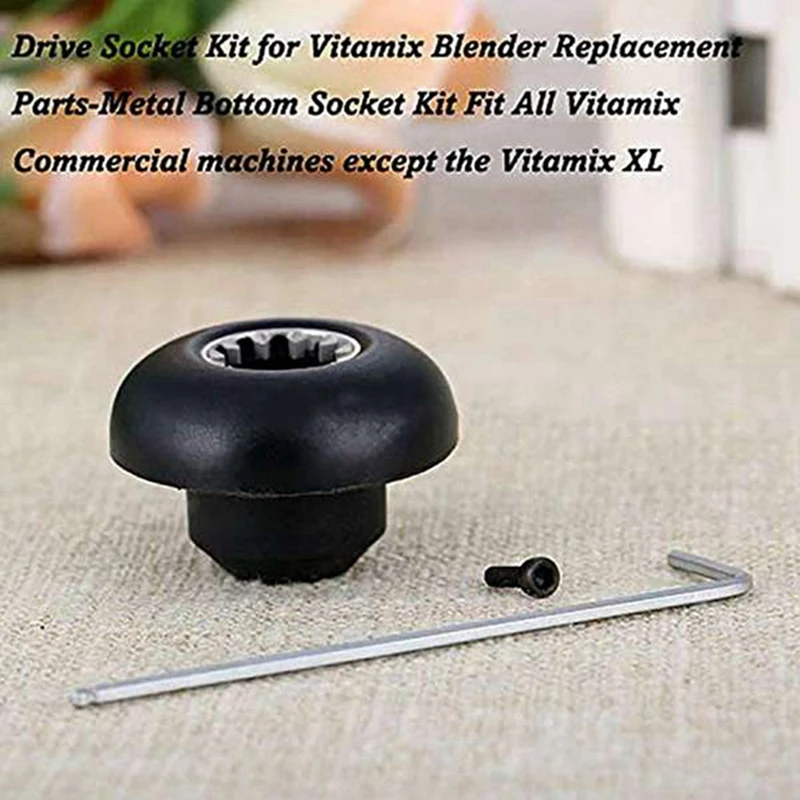 3 Set Of Metal And Plastic Black Blender Drive Socket Replacement Kit For Vitamix Blender Spare Parts With Wrench