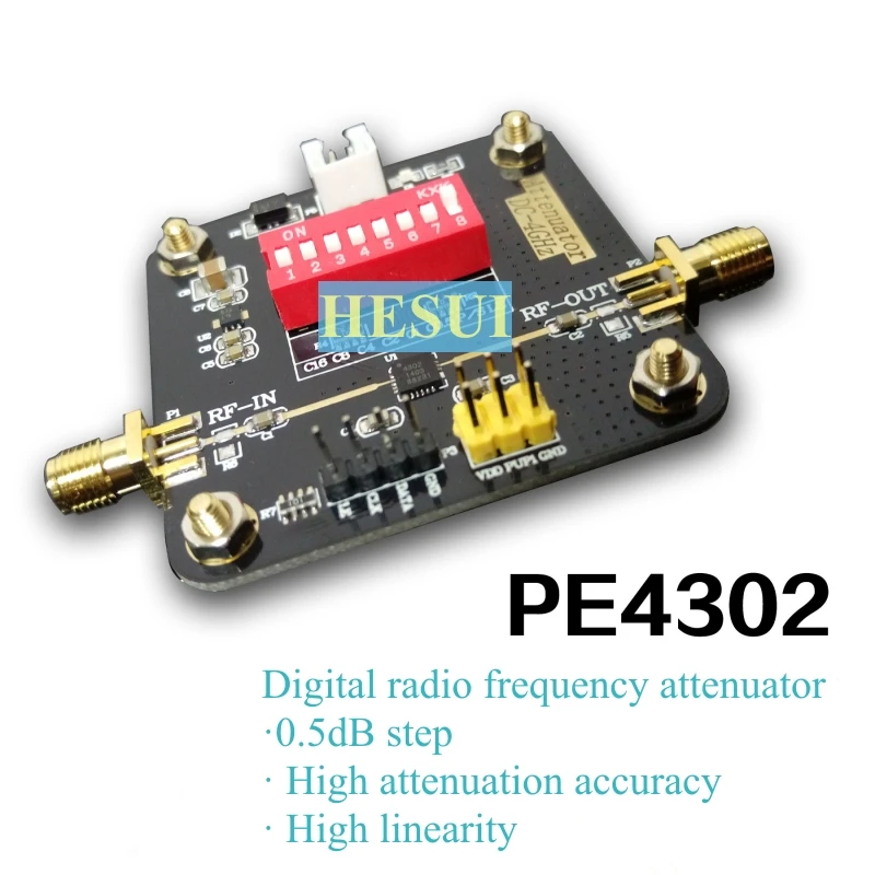 PE4302 digital radio frequency attenuator module broadband high attenuation accuracy and high linearity DC-4000MHz