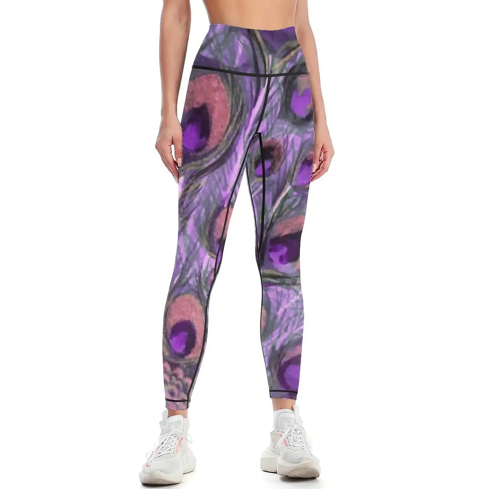 

Purple Peacock Full Glory Leggings Women sportwear gym clothing sports for gym sport pants Womens Leggings