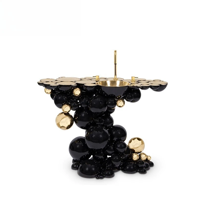 Messing geëtste plank badkamerwastafel