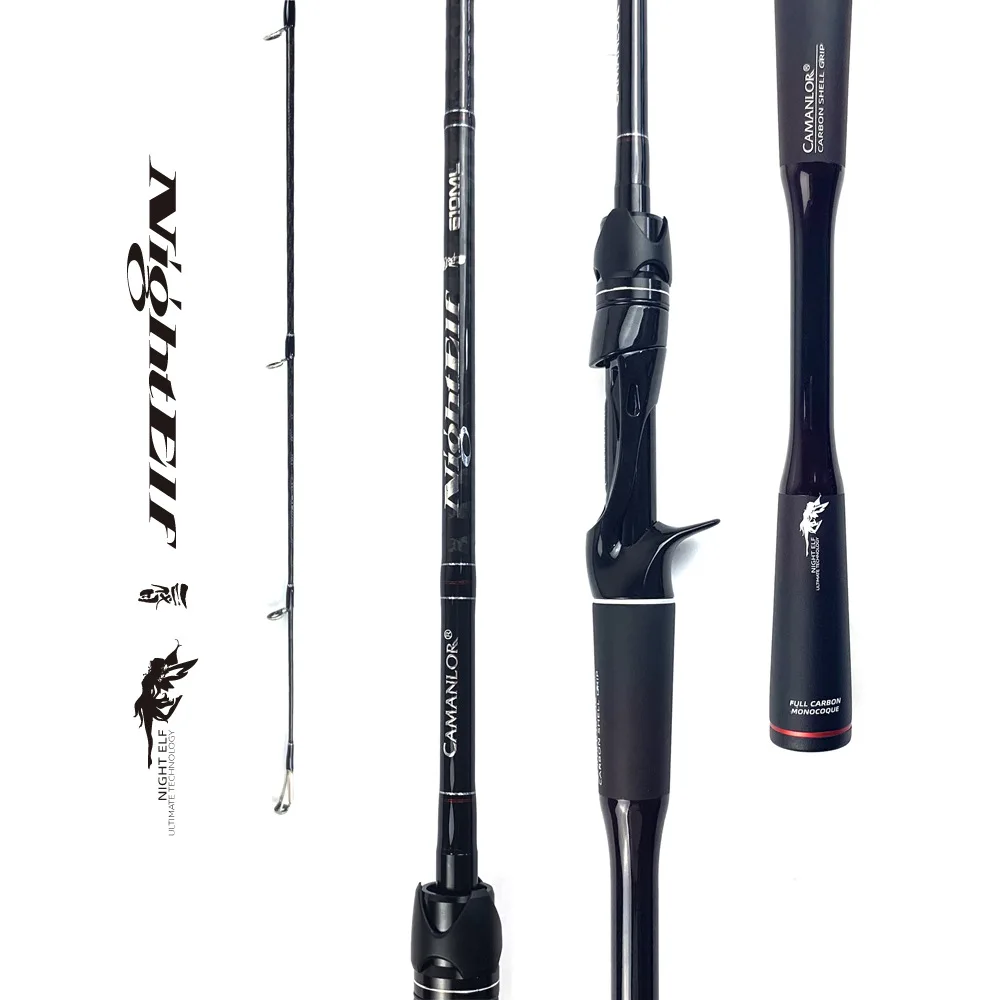 Jetshark 2.08m 2.13m 2.21m FUJI 46t Carbon Bass Lure Fishing Pole F Action Spinning Casting Fishing Rod