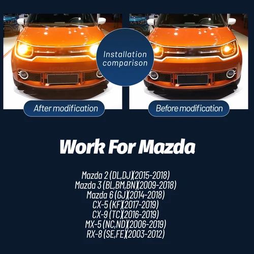 Imagen 2 del producto 2 uds luz LED de intermitente lámpara Blub WY21W T20 7440A Canbus para Mazda 2 DL DJ 3 BL BM BN 6 GJ CX-5 KF CX-9 MX-5 RX-8