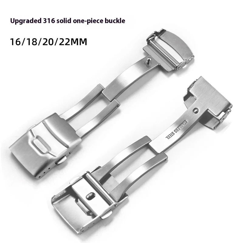 16mm 18mm 20mm 22mm Watch Clasp Deployment Buckle 316L Solid Stainless Steel Watch Folding Buckle Watchband Accessories