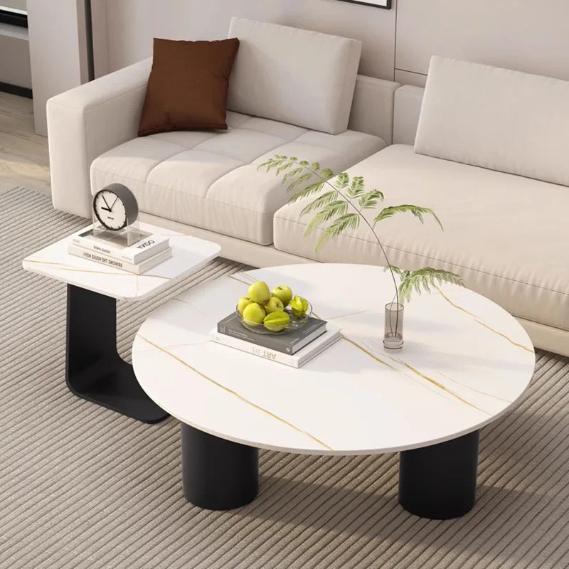

Small Living Room Coffee Tables Metal Design Floor Round Elegant Modern Coffee Tables Vanity Tavolino Da Salotto Home Furniture