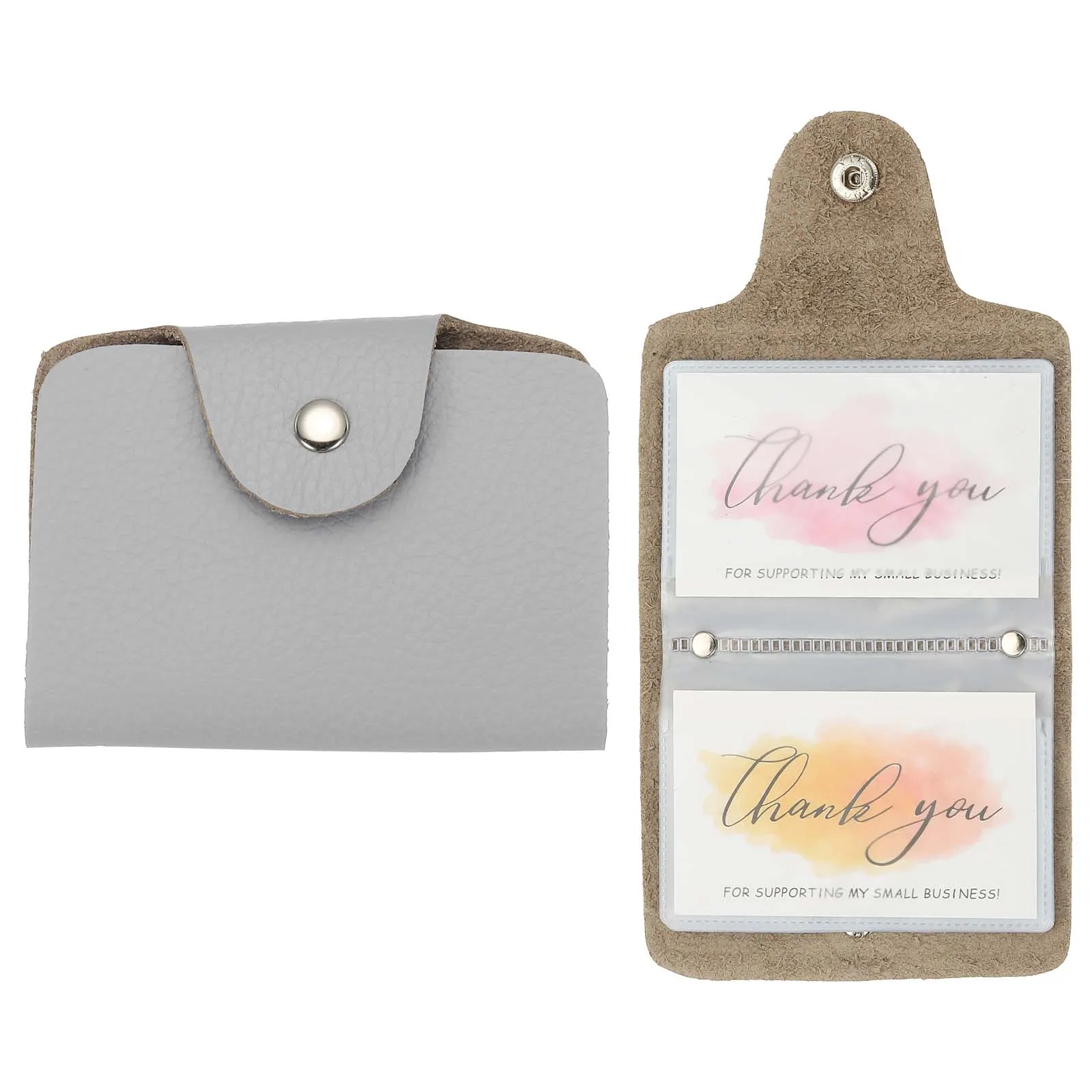 

2Pcs Leather Credit Card Holder Business Card Organizer Slim ID Card Case Pocket Wallet Protector with 24Slots for Men and Women