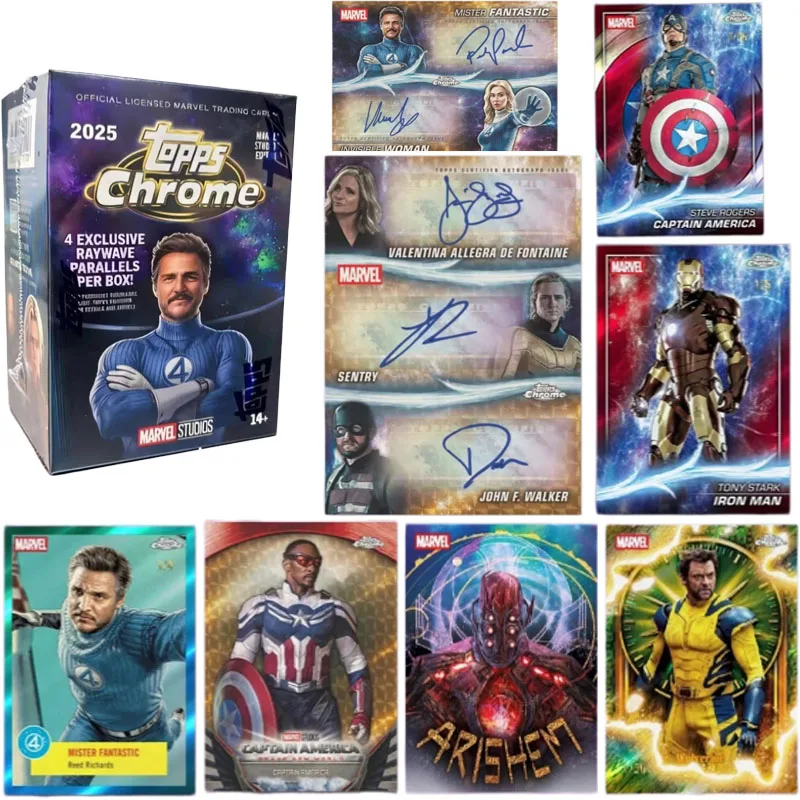 Set de Caja de Valor Chrome Marvel Cinema 2025 Topps Marvel Card - Tarjetas Coleccionables, Regalo Navideño para Niños, Juguete de Colección