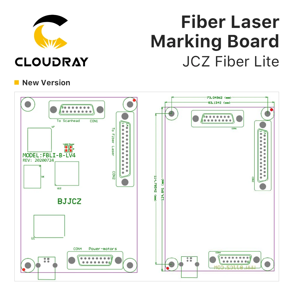 Cloudray-controlador de máquina de marcado láser BJJCZ, JCZ-LMCV4 de tarjeta Original Ezcad para máquina de marcado de fibra de 1064nm, IPG Raycus