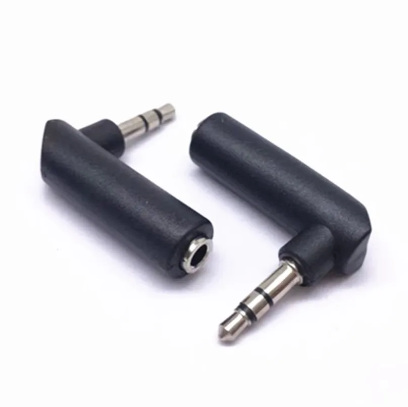 3.5mm Nickel-plated Audio Right Angle Male To Female Elbow 90° Extension Adapter AUX Connector Phone  3.5mm Nickel-plated