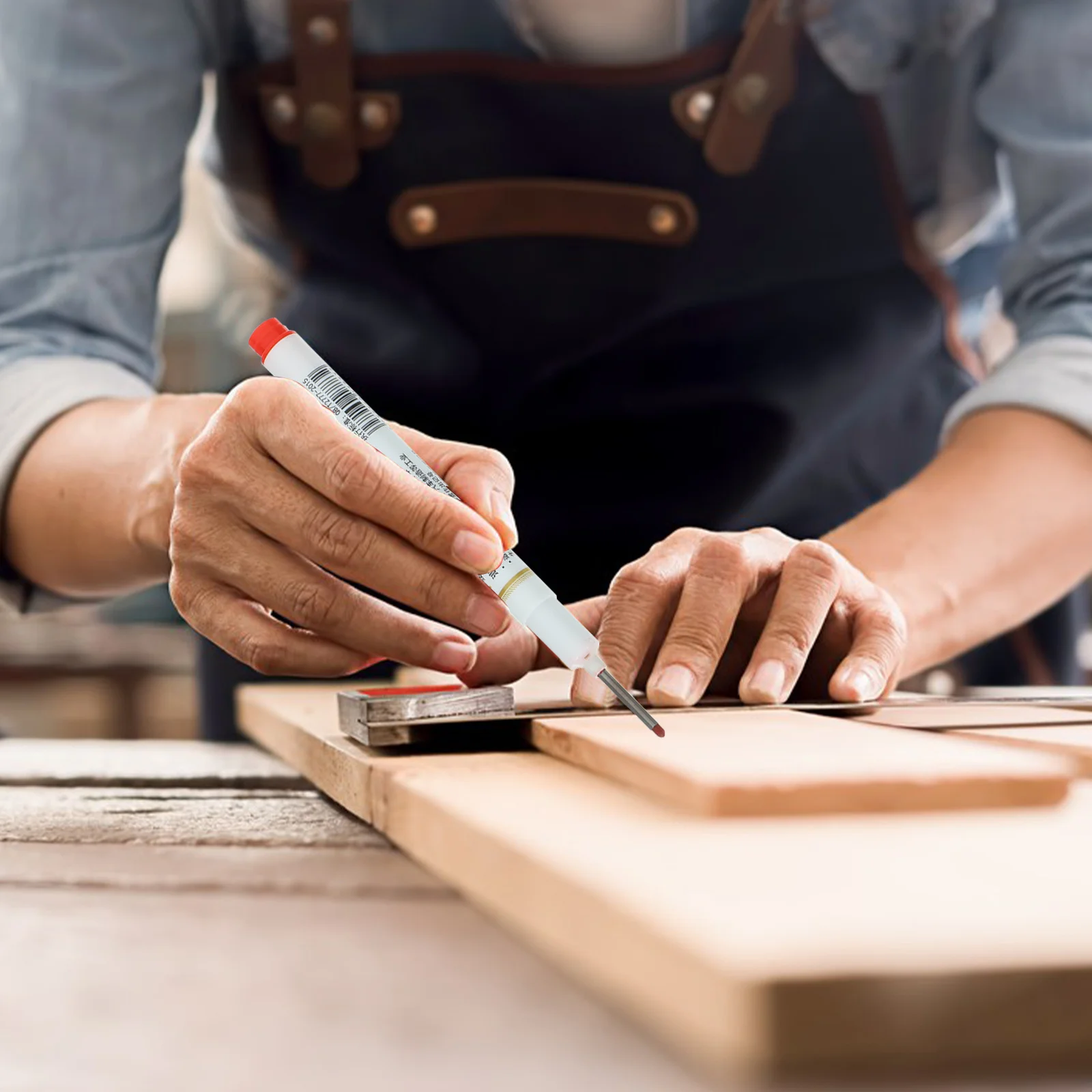 

8pcs Woodworking Marker Pen Carpenter Tools Paint Marker For Metal Wood Glass Rubber Deep Hole Machining Construction