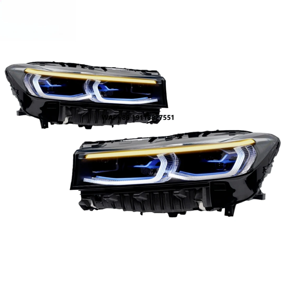 LED Headlight fo 7 Series G11 G12 2016-2018 Assembly Modification Blue Frame Lens Daytime Running Lights with Turn Signals