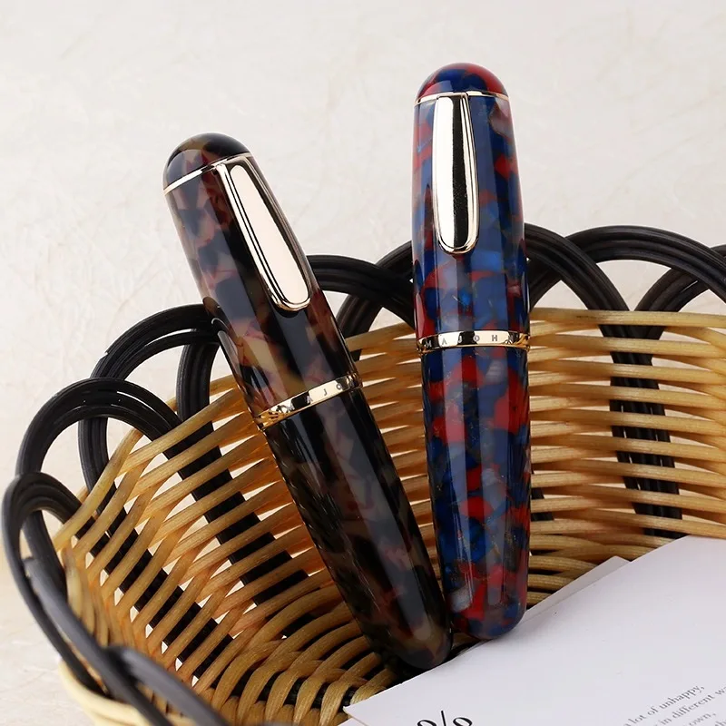 MAJOHN Q1 Short Cute Fountain Pen Hand Ledger Fine Pointed Pen EF F Writing Small Fat Pen Office School Supplies Stationery