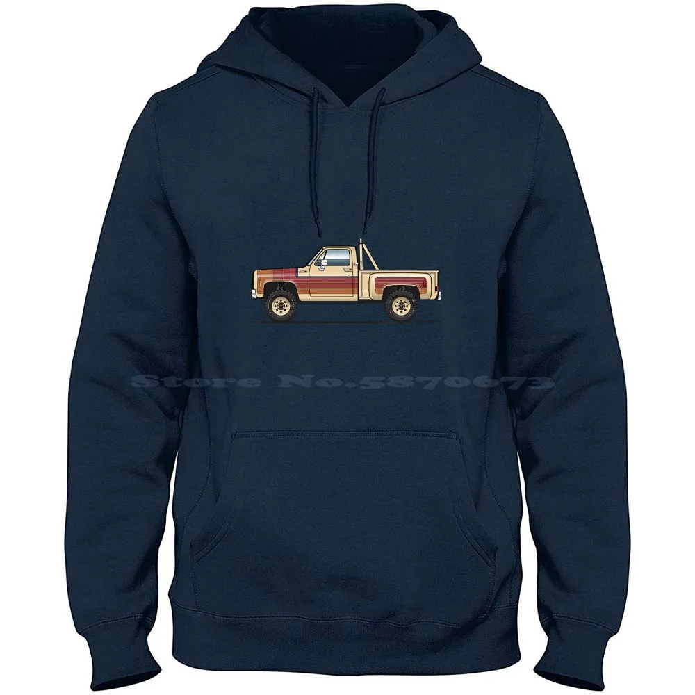 Desert Fox 100% Pure Cotton Hoodie Tshirt 15 1976 1977 Desert Fox Pickup Truck Square Stepside