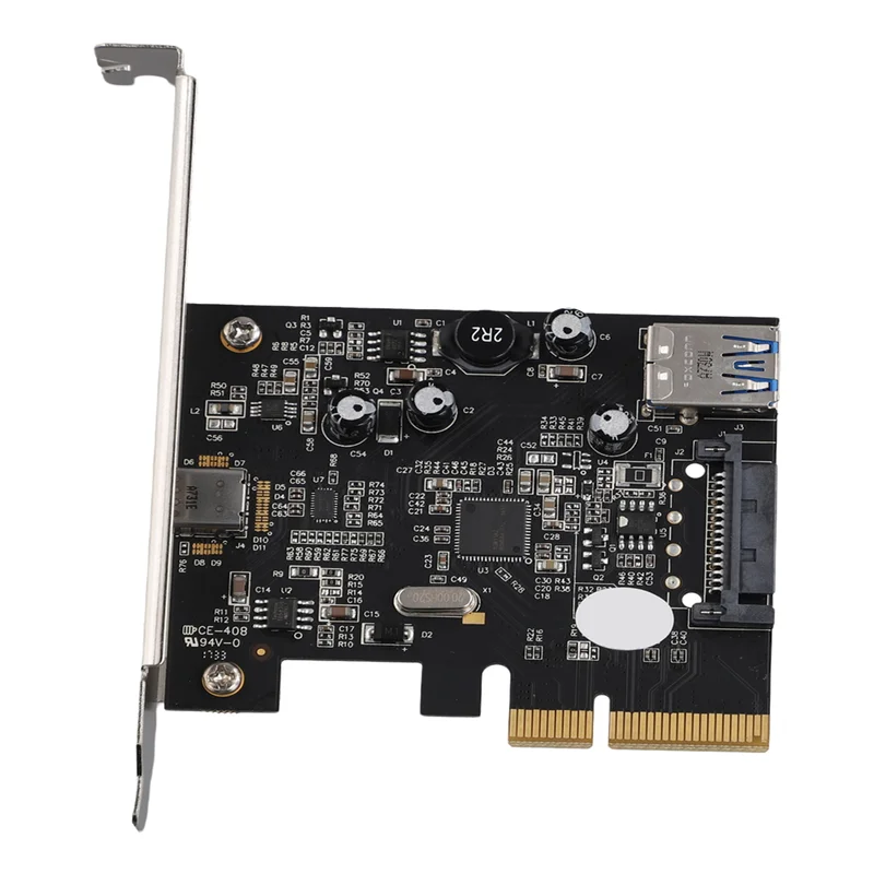 Adapterkarte PCI-E 4X auf USB3.1 Erweiterungskarte 10G Hinterer Adapter TYPE-C+TYPE-A Board ASM1142 Module-N33R