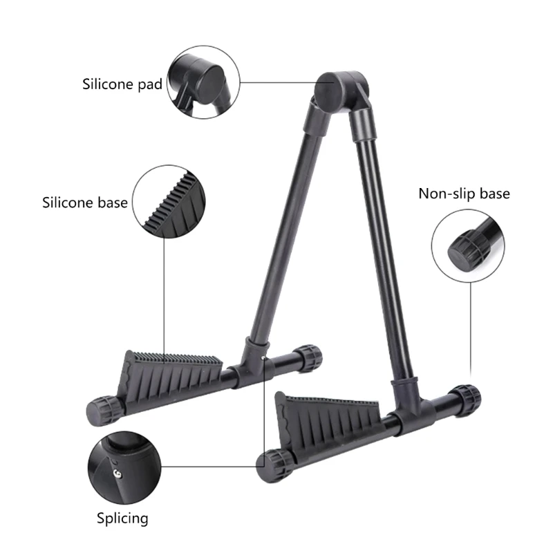 Portable Floor Guitar Bass Holder Universal Acoustic Guitar Stand A-Frame Musical Instrument Floor Stand Space Saving