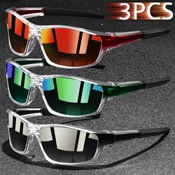 3Pieces Fashion Vintage Fishing Cycling Sports Sunglasses Men Women Running Mountaineering Sport Man Sun Glasses UV400 Eyewear