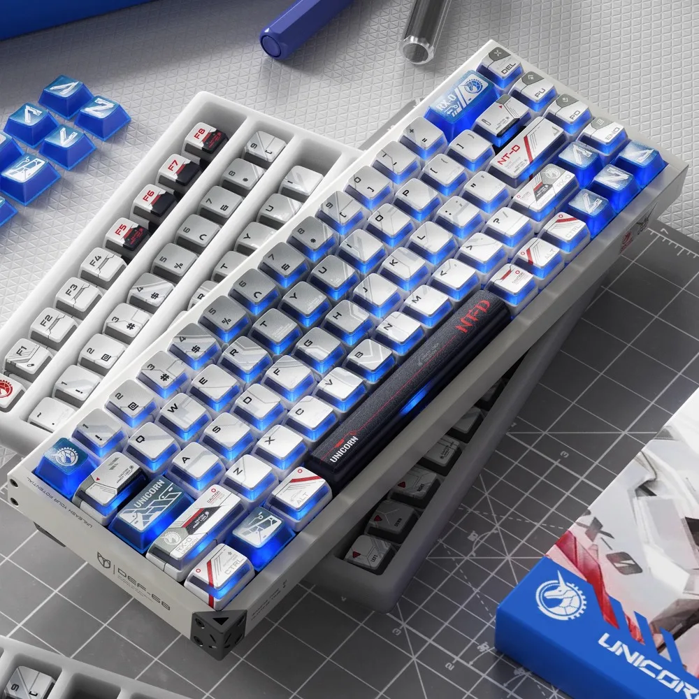 

Набор клавишных колпачков PIIFOX Unicorn, 141 клавиш, PBT, изготовленная на заказ крышка для клавиатуры, ядерный силовой профиль, игровая клавиатура, аксессуары для механической клавиатуры