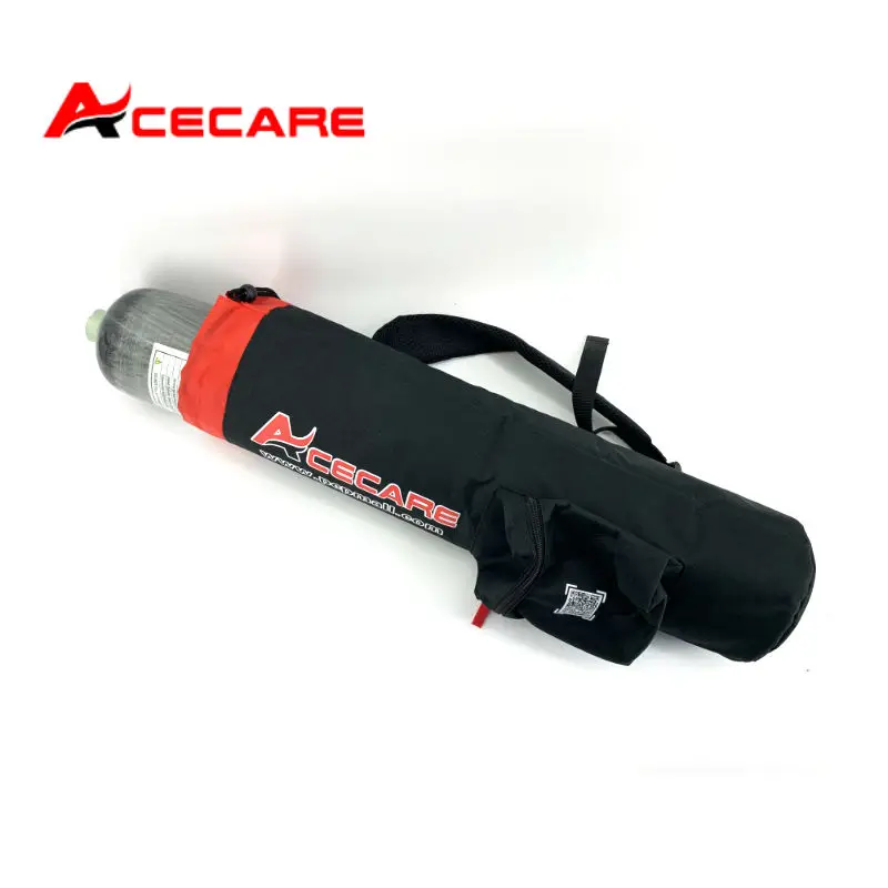 Acecare scuba tanque de ar de alta pressão 6.8l ce 4500psi 300bar com saco cilindro preto