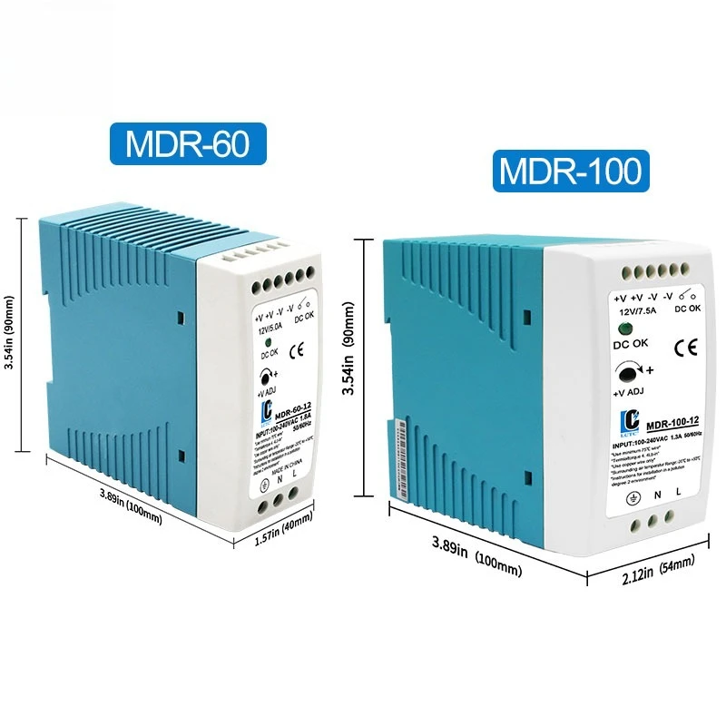 تحويل التيار الكهربائي الصناعية محول صغير Din السكك الحديدية إخراج واحد 5 فولت 12 فولت 24 فولت التيار المتناوب إلى تيار مستمر محول MDR-10W 20 واط 40 واط 60 واط 100 واط #6