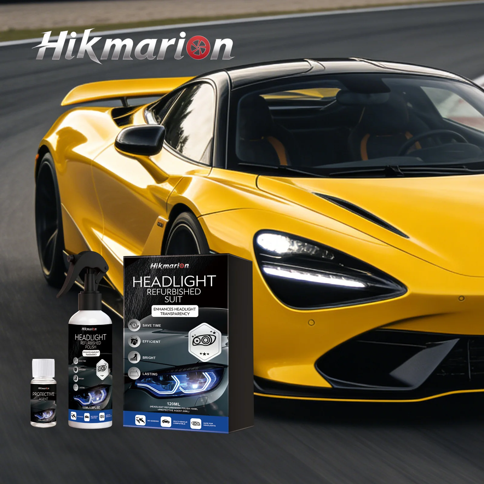 Headlight Restoration Kit Car Headlamp Cleaning Brightening Refurbish Polish Agent Auto Lens Yellow Stain Removal Maintenance