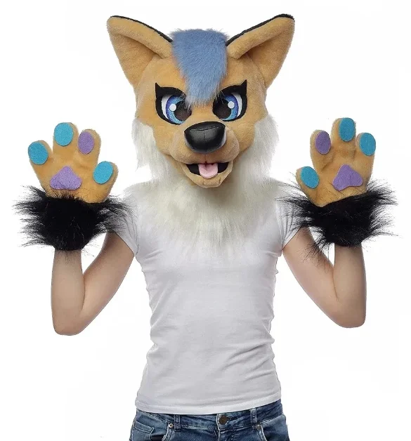 

Mascot costume with headgear and gloves