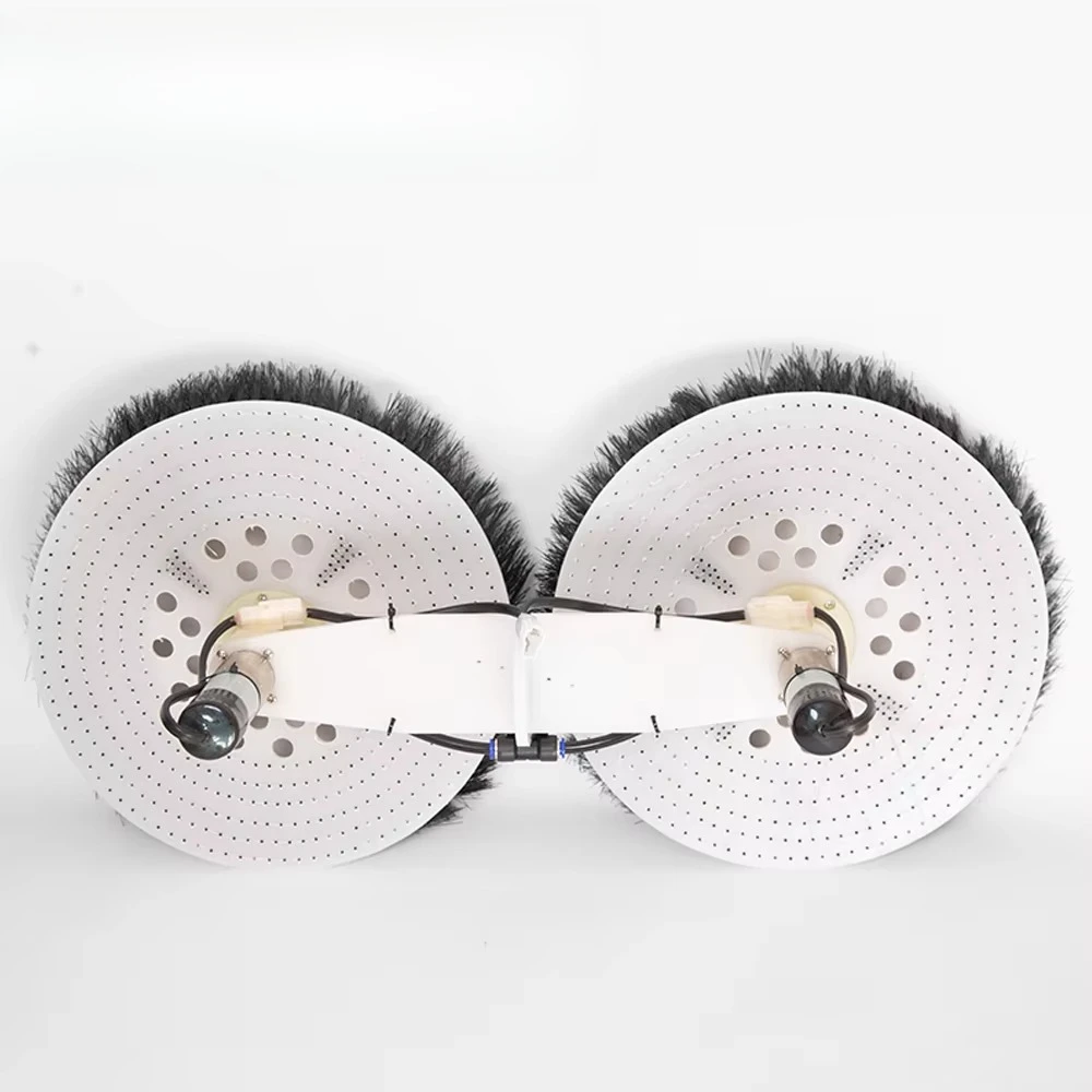 Cross-border Special Offer Custom telescopic handle Electric solar panel Rotary cleaning brush Double head cleaning tool