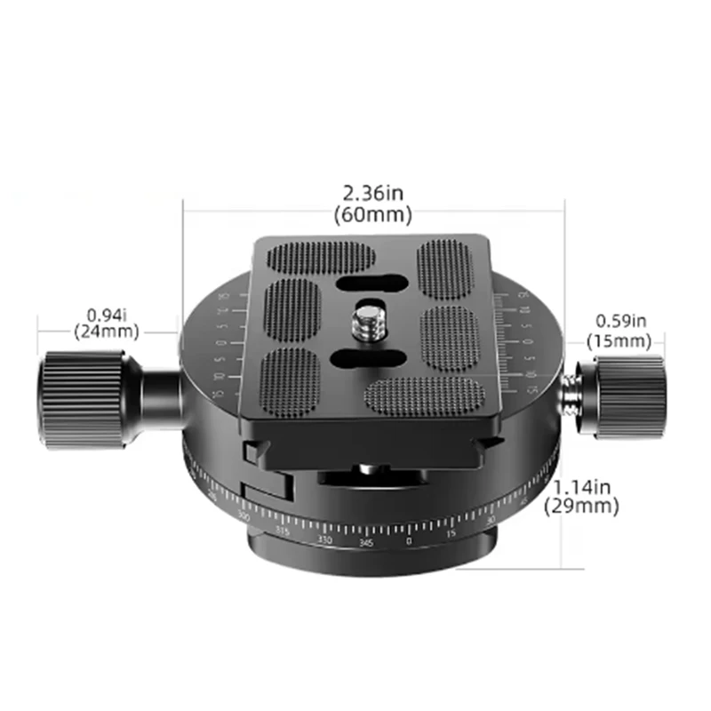 

360 ° Панорамная вращающаяся быстроразъемная пластина, зажим, головка штатива, универсальная быстросъемная база для фотокамеры DSLR-камеры-A86Z