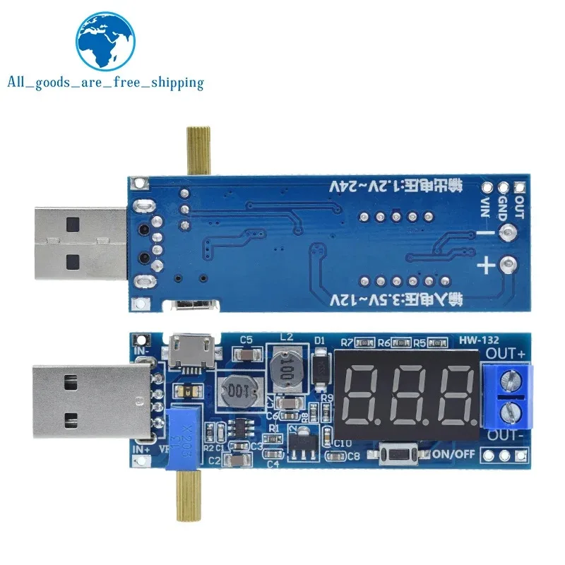 USB Type-C 5V to 1.2V-24V Boost/Buck Converter Module DC-DC  Step Up/Down Adjustable Power Supply Electronics DIY Project