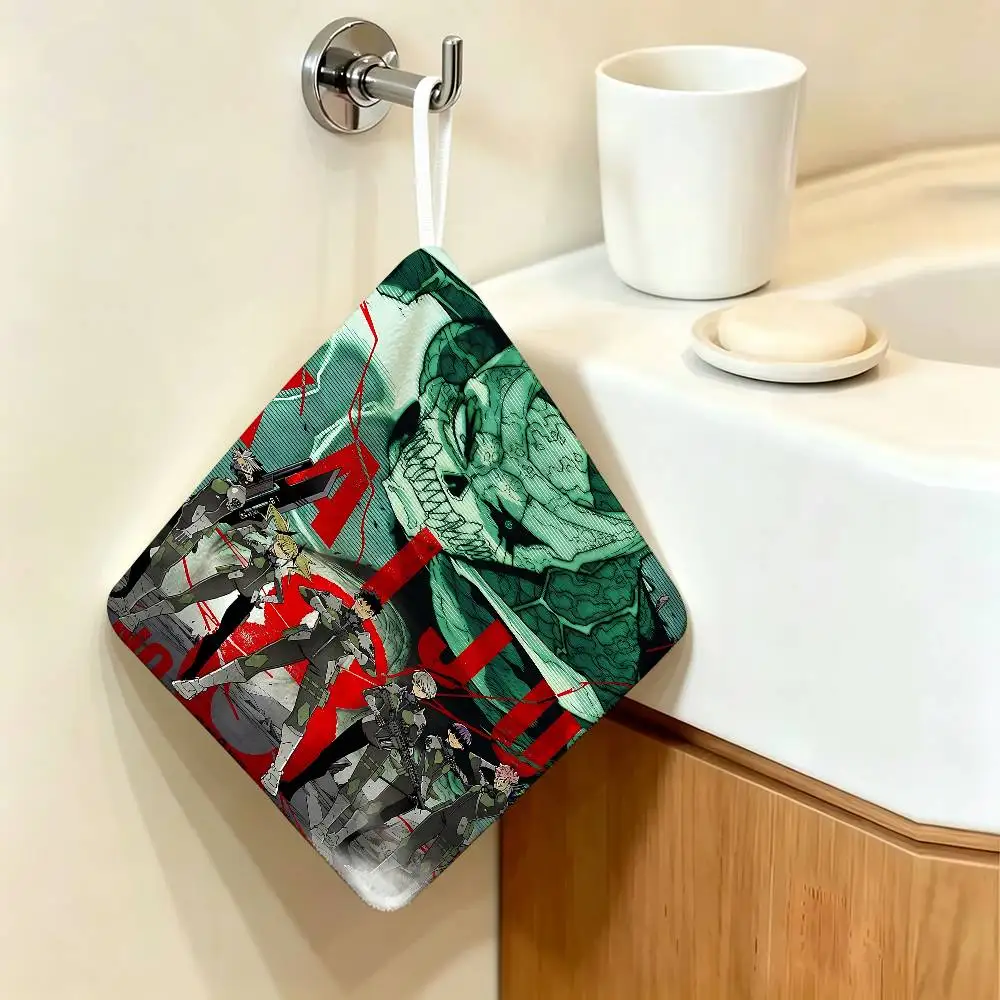Anime K-Kaiju No Polyester Cotton Hanging Kitchen Towel, Skin Friendly Hand Wiping Towel for Hotel Cafe Household