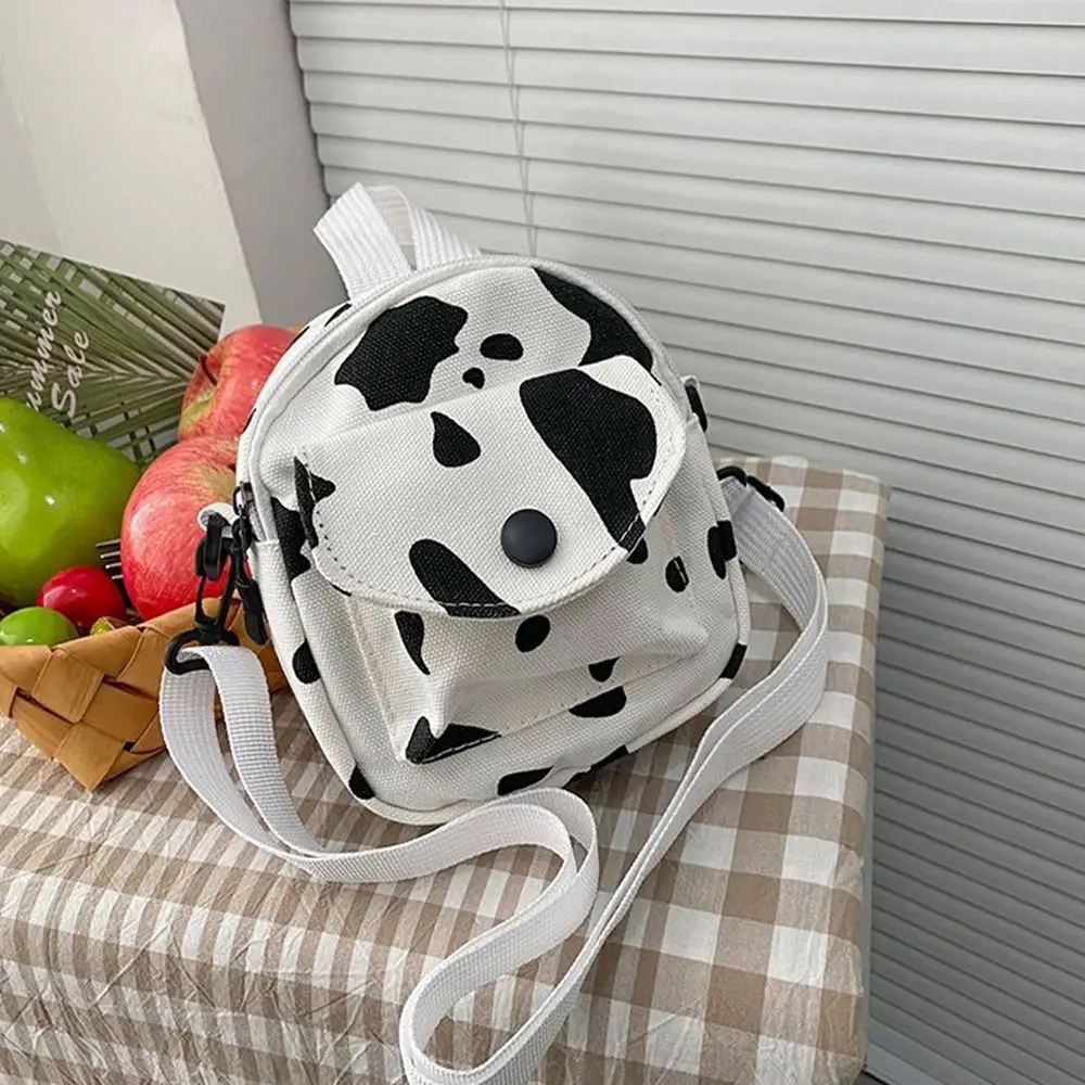 Animal Pattern Cow Pattern Crossbody Bag Korean Style Nylon Small Phone Bag Solid Color Niche Design Shoulder Bag Storage Bag