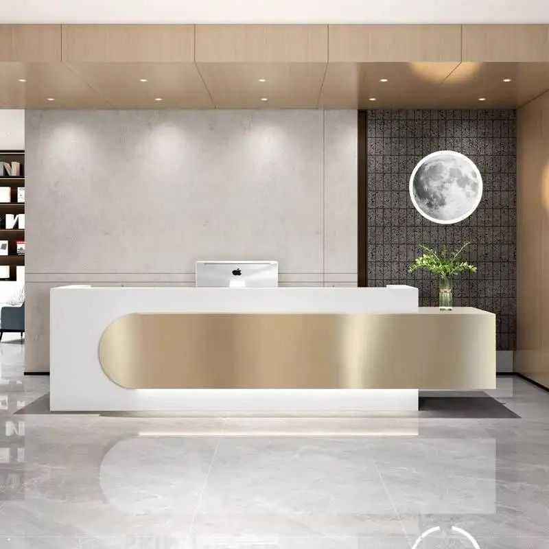 Green Gold Reception Desks Dental Drawers Design Beauty Salon Front Reception Desks Business Hotel Mostrador Recepcion Furniture