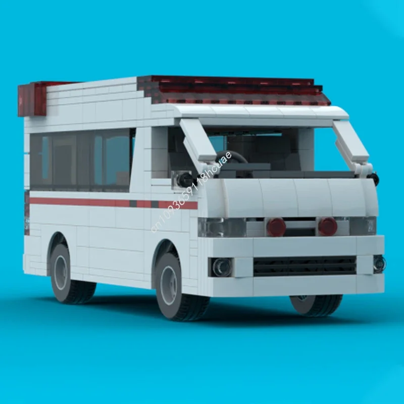 758pcs MOC Toyotaes Himedic Third Generation Japanese Ambulance Hiace  Building Blocks STEM Educational Christmas toy Gift