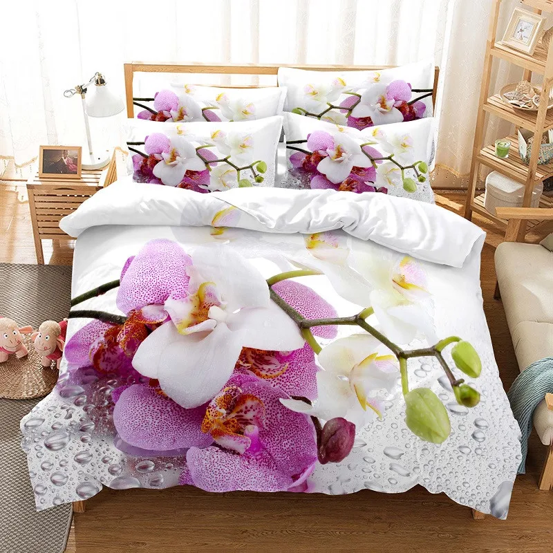 

Flowers Bedding Set Duvet Cover Set 3d Bedding Digital Printing Bed Linen Queen Size Bedding Set Fashion Design Polychromatic