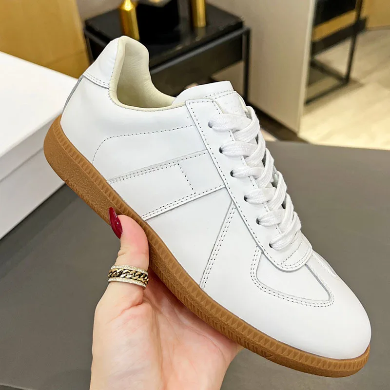 Suede Leather Patchwork Casual Shoes Women Round Toe Lace Up Flats Training Shoes Autumn Sneakers Comforatble Couple Shoes image 5