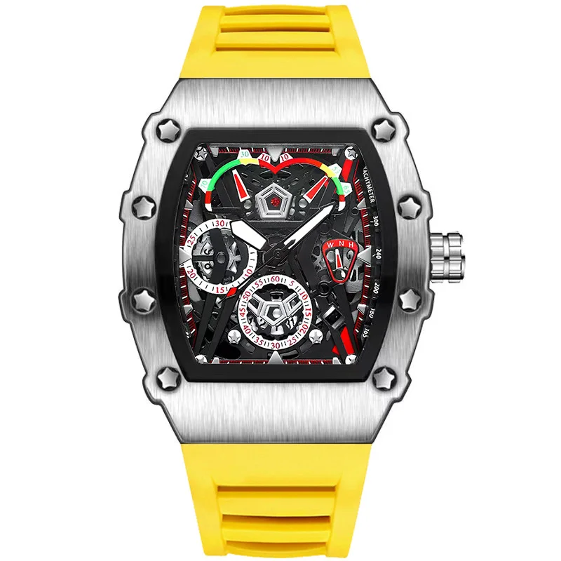 New Brand Watch Sports Fashion Waterproof Quartz Watch Luminous Barrel-Shaped Silicone Men's Watch