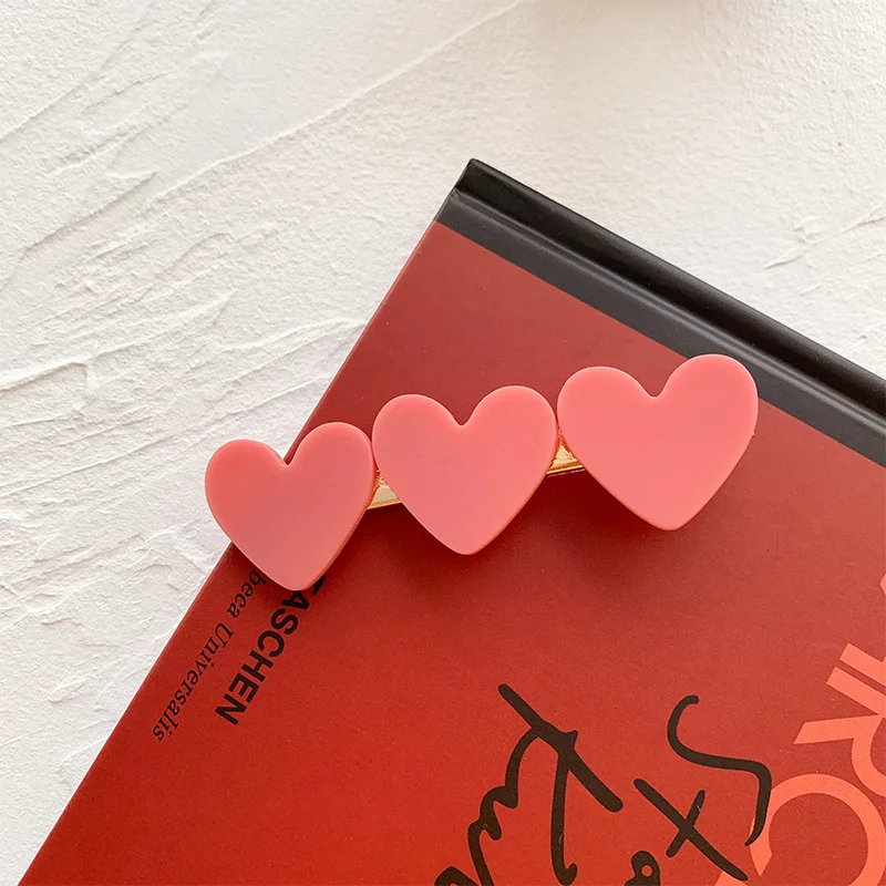 Rote Liebes-Haarnadel, niedlicher Clip für Pony und abstehendes Haar, seitlicher Entenschnabel-Haarspange, sanfter Haarschmuck – Detail 8