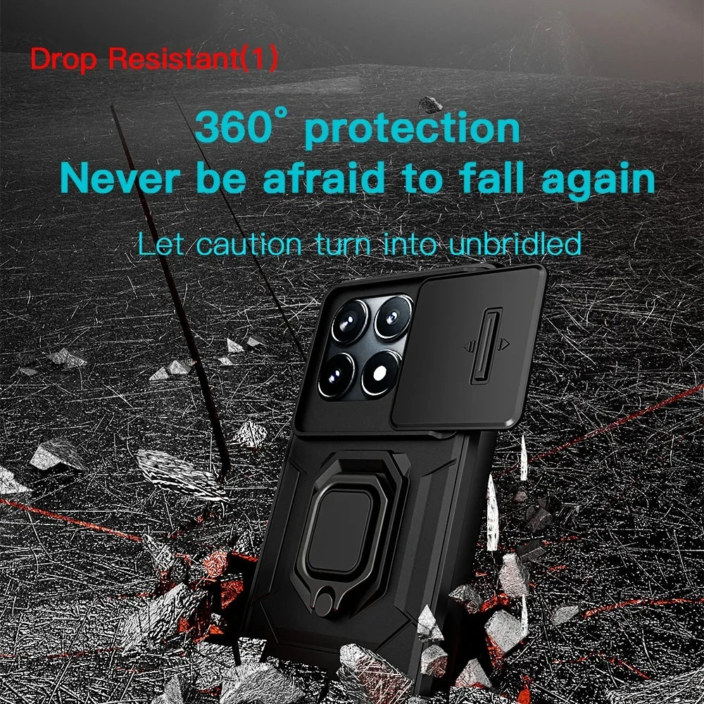 حافظة لهاتف Redmi 15 4G 5G مع كاميرا منزلق حلقي حماية نافذة درع غطاء خلفي متين لهاتف Redmi 15C 4G 5G غلاف مقاوم للصدمات