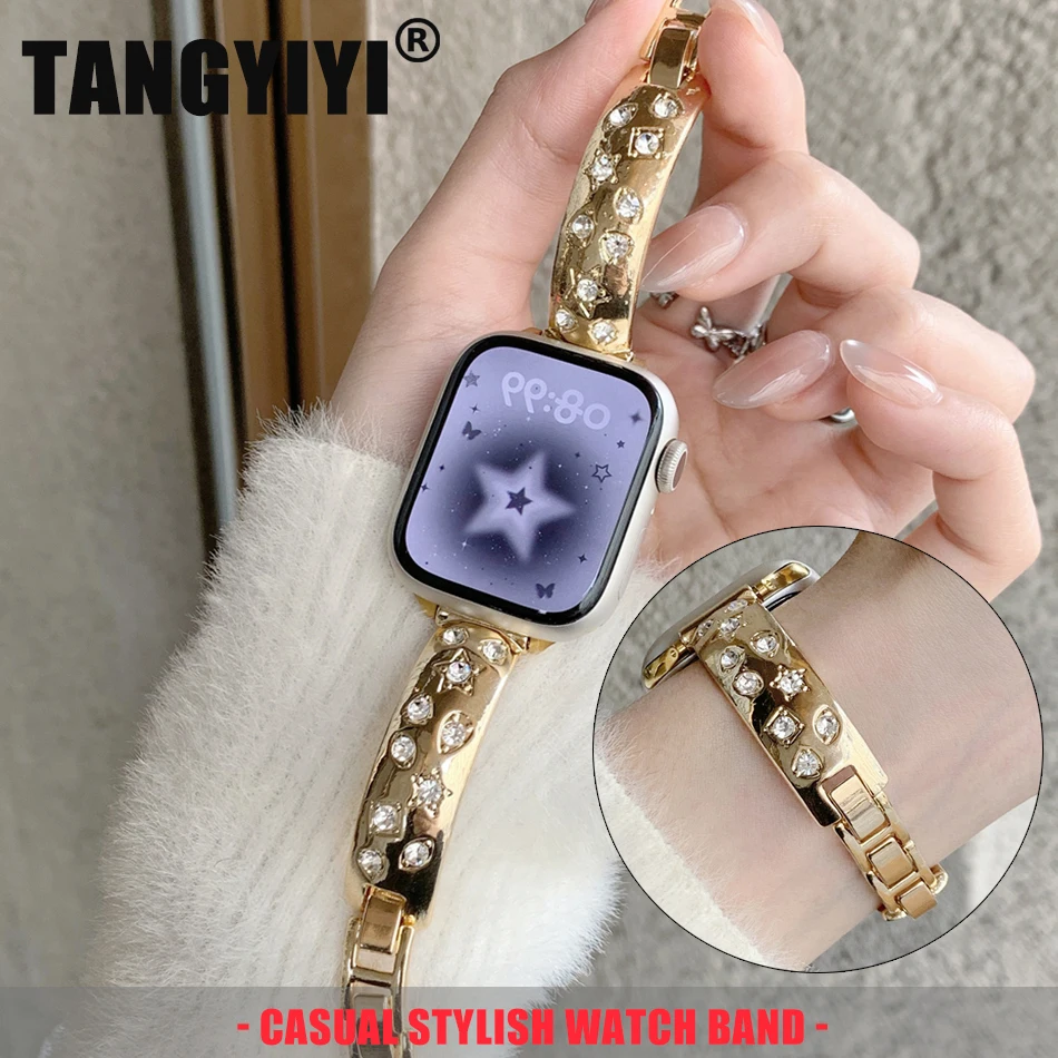 

Luxury Stars Diamond Bracelet For Apple Watch Band S11/10/9/8/7/6/5/4/3/SE/Ultra 2 iWatch Metal Strap 49/46/45/44/42/41/40/38mm