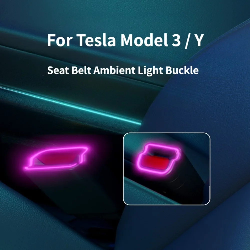 

Светодиодная подсветка пряжки ремня безопасности для Tesla Model 3/Y: неинвазивная модификация интерьера, аксессуары для улучшения освещения, Plug & Play