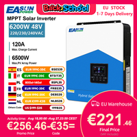 EASUN 6.2KW 4.2KW 3.2KW 2.2KW Hybrid Solar Inverter 48V 24V 12V 230VAC 120A MPPT  Solar Battery Charger Pure Sine Wave Off Grid Inverter With WIFI Supports BMS EU STOCK