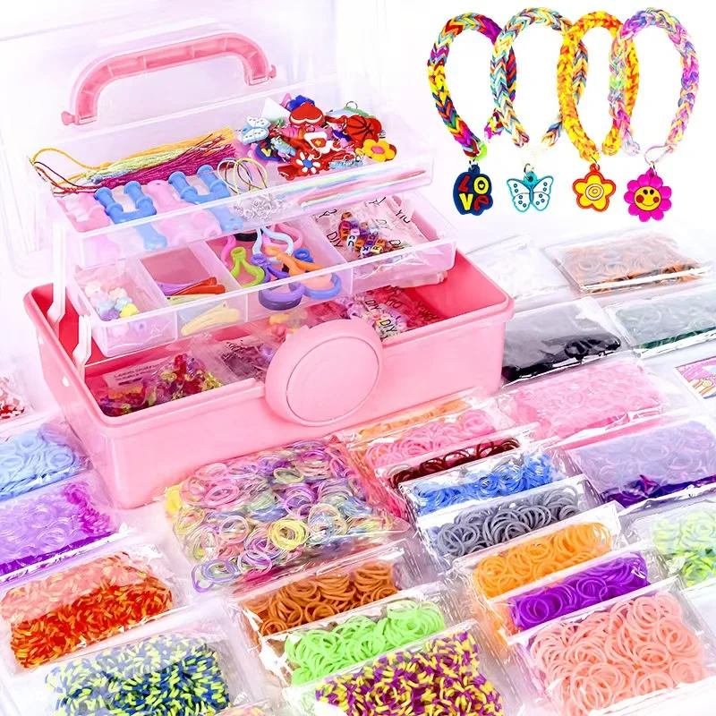 colored Braided Band Three-layer Box Jewelry Making Set Bracelet Necklace Hair Accessories Mobile Phone Bag Chain Making