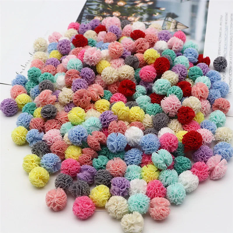 15mm Color Net Yarn  Lace Ball Net Cloth Flower Ball  Toys Clothing Packaging Gift Decoration Materials 80/160 Pcs