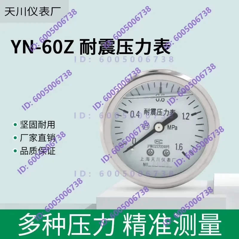 Axial Without Edge Seismic Pressure Gauge YN-60Z for Industrial Use Quality Assured