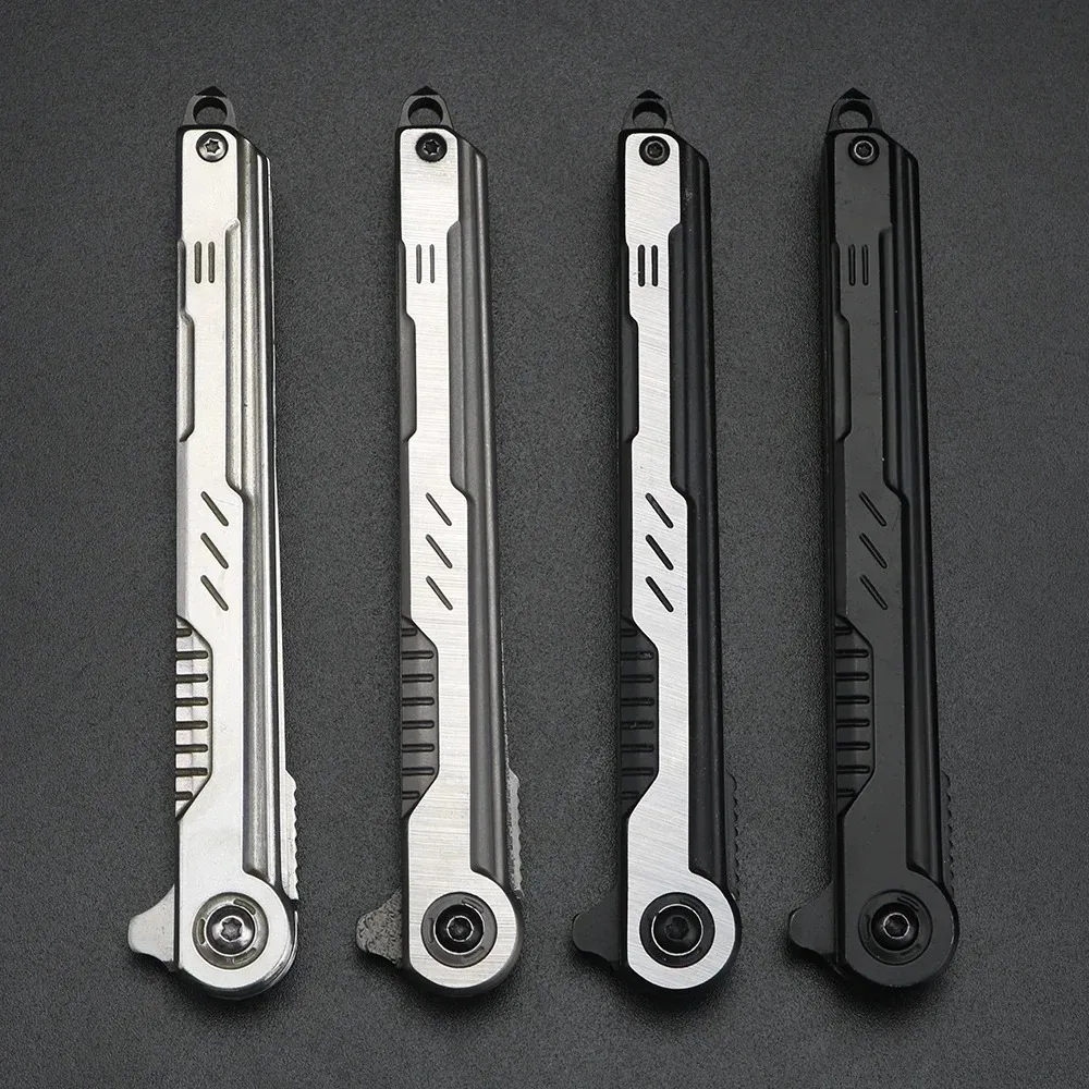 M390 Steel Feather Pattern Folding Knife, High Hardness Blade for Outdoor Camping, Portable Pocket Tool for Daily Tasks