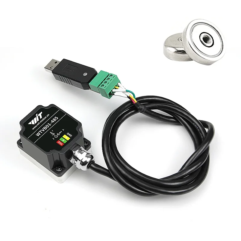 WitMotion WTVB02-485 3 Axis Vibration Sensor Speed Amplitude IP68 Waterproof for Electric Pump Monitoring