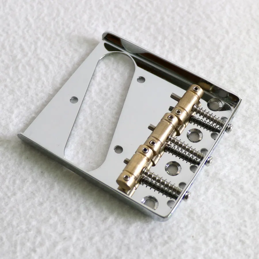 Best Offer Left Hand TL-Style Guitar Bridge 3 Vintage Brass Saddles Chrome Plated  Bridge Plate Left-Handed Electric Guitar